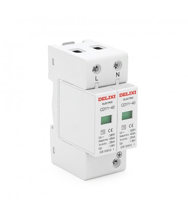 Фотогальванічний захист від перенапруги змінного струму Delixi CDY1-2P 40KA, однофазна, 2 штуки в упаковці, ціна штуку