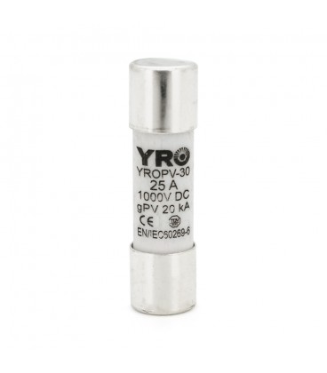 Плавкий запобіжник YROPV-30, 25A, 1000Vdc, 10×38mm, постійна напруга, 10 штук в упаковці, ціна за 1 штуку
