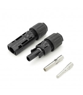 Коннектор MC4 1500V, 50A, луджений-мідний трубчастий, під перетин 4-10мм², 0.5 мОм, вогнестійкість UL94-VO, IP68, Q500, Black