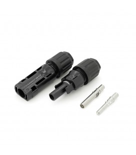 Коннектор MC4 1500V, 50A, луджений-мідний трубчастий, під перетин 2.5-4мм², 0.5мОм, вогнестійкість UL94-VO, IP68, Q500, Black