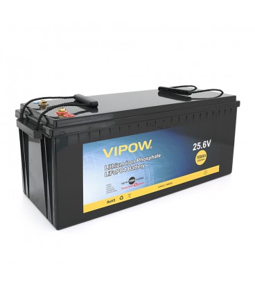 Акумуляторна батарея Vipow LiFePO4 25,6V 100Ah з вбудованою ВМS платою 80A (523*207*215)