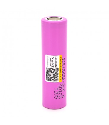 Акумулятор 18650 Li-Ion LiitoKala Lii-26FM, 2600mah (2450-2650mah), 3.7V (2.75-4.2V), Pink, PVC BOX