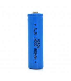 Літій-залізо-фосфатний акумулятор 14500 Lifepo4 Vipow IFR14500 TipTop, 600mAh, 3.2V, Blue Q50/500