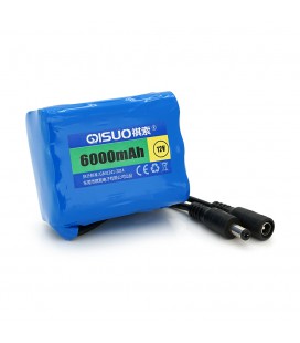 Акумуляторна батарея літієва QiSuo 12V 6A з елементами Li-ion 18650, DC5.5x2.1, (55x41x67mm)