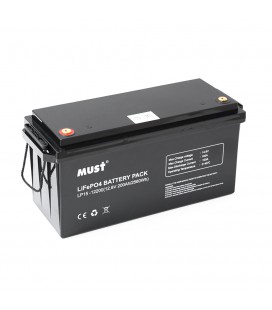 Акумуляторна батарея Must LiFePO4 LP15-12200 12,8V 200Ah, 2,56kWh, BMS100A@4S, 6000 cycles, 502x185x243, 23kg