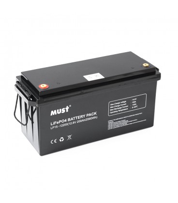 Акумуляторна батарея Must LiFePO4 LP15-12200 12,8V 200Ah, 2,56kWh, BMS100A@4S, 6000 cycles, 502x185x243, 23kg