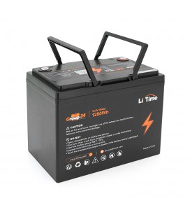 Акумуляторна батарея Li-TIME Group 24 LiFePO4 12.8 100Ач 1280Wh,(100/100A) M8, 200*258*168mm