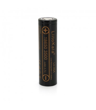 Акумулятор 18650 Li-Ion LiitoKala Lii-35A, 3500mah (3550-3650mah, 3.7V (2.75-4.2V), Black, PVC BOX Q2,  цiна за 1 шт