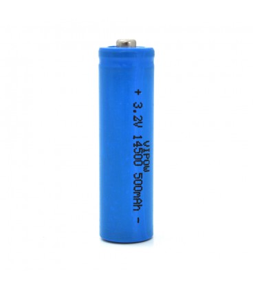 Акумулятор 14500 Lifepo4 Vipow IFR14500 TipTop, 500mAh, 3.2V, Blue Q50/500