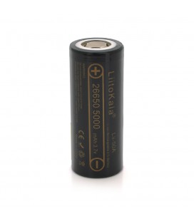 Акумулятор 26650 Li-Ion LiitoKala Lii-50A, 5000mAh (5100-5500mAh), 25A, 3.7V (2.5-4.2V), Black, 2 шт в упаковці, ціна за 1 шт