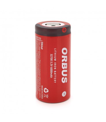 Акумулятор 32700 LiFEPO4 ORBUS 32700-48G, 6000mAh, 3.2V, RED/GREY, Q120