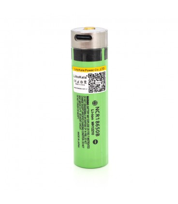 Акумулятор 18650 Li-Ion LiitoKala Lii-34B-USB, 3400mAh, Type-C, 3.7V (2.75-4.2V), Green, PVC BOX