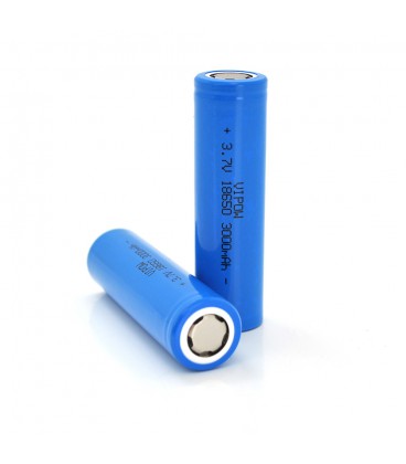 Акумулятор 18650 Li-Ion Vipow ICR18650 FlatTop, 3000mAh, Blue