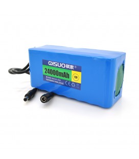Акумуляторна батарея літієва QiSuo 12V 24A з елементами Li-ion 18650, DC5.5x2.1, (153x57x68mm)