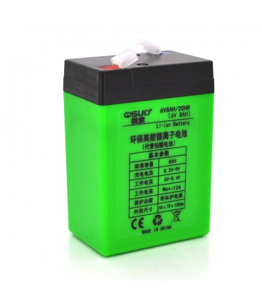 Акумуляторна батарея літієва QiSuo 6V 8A з елементами Li-ion 18650 (70X46X100)