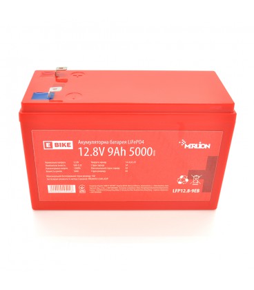 Литий-железо-фосфатный аккумулятор Merlion LiFePO4 12.8V 9AH (4S3P/BMS-10A), (151x65x100), 0,9kg для электротранспорта, 5000 цик