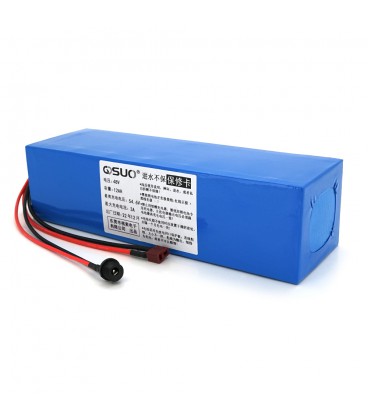 Акумуляторна батарея літієва QiSuo 48V 12A з елементами Li-ion 18650, DC: 5.5x2.1мама + роз'єм T-2HQмама