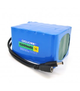 Акумуляторна батарея літієва QiSuo 24V 15A з елементами Li-ion 18650, DC5.5x2.1, (119x94x67mm)