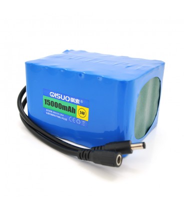 Акумуляторна батарея літієва QiSuo 24V 15A з елементами Li-ion 18650, DC5.5x2.1, (119x94x67mm)