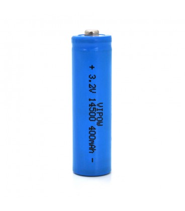 Літій-залізо-фосфатний акумулятор 14500 Lifepo4 Vipow IFR14500 TipTop, 400mAh, 3.2V, Blue Q50/500