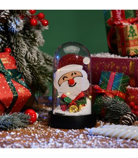 Дід мороз у колбі з Led підсвічуванням, 16х10х18,5см, живлення від 3*LR1130