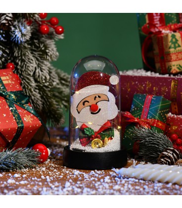 Дід мороз у колбі з Led підсвічуванням, 16х10х18,5см, живлення від 3*LR1130