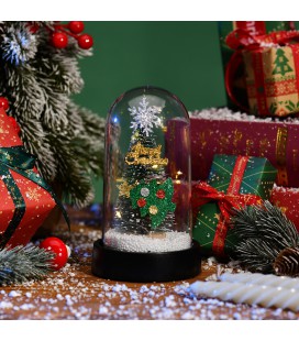 Різдвяна ялинка в колбі з Led підсвічуванням, 16х10х18,5см, живлення від 3*LR44