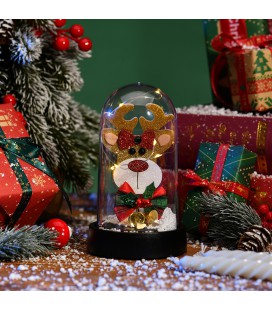 Лось у колбі з Led підсвічуванням, 16х10х18,5см, живлення від 3*LR1130