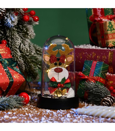 Лось у колбі з Led підсвічуванням, 16х10х18,5см, живлення від 3*LR1130