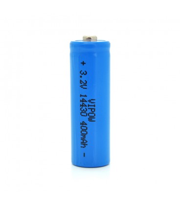 Літій-залізо-фосфатний акумулятор 14430 Lifepo4 Vipow IFR14430 TipTop, 400mAh, 3.2V, Blue Q50/500