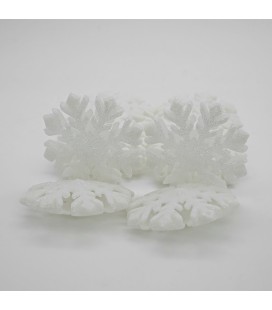 Іграшка на ялинку Сніжинка, 80мм, 10шт в упаковці (ціна за упаковку), Білий, ОЕМ