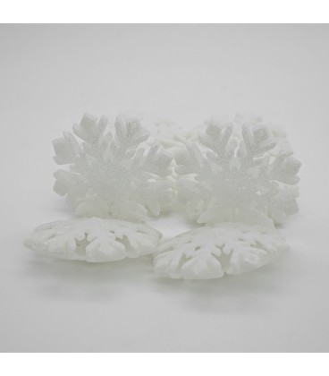 Іграшка на ялинку Сніжинка, 80мм, 10шт в упаковці (ціна за упаковку), Білий, ОЕМ