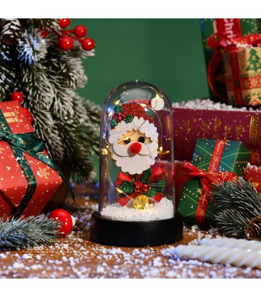 Санта Клаус у колбі з Led підсвічуванням, 16х10х18,5см, живлення від 3*LR1130