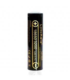 Акумулятор 18650 Li-Ion LiitoKala Lii-32A, 3200mAh (3050-3350mAh), 3.7V (2.75-4.2V), Black, PVC BOX Q2, ціна за 1 шт