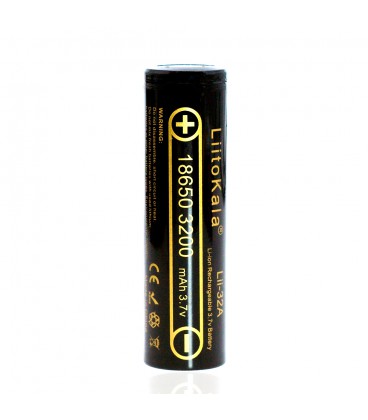 Акумулятор 18650 Li-Ion LiitoKala Lii-32A, 3200mAh (3050-3350mAh), 3.7V (2.75-4.2V), Black, PVC BOX Q2, ціна за 1 шт
