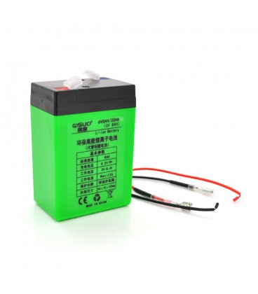 Аккумуляторная батарея литиевая QiSuo 6V 8A с элементами Li-ion 18650 (70X46X100) + зарядное устройство 8,4V 1A + крокодилы