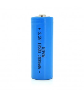 Літій-залізо-фосфатний акумулятор 18500 Lifepo4 Vipow IFR18500 TipTop, 1000mAh, 3.2V, Blue Q50/500