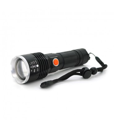 Фонарь ручной Bailong P07-P50, 1LED Cree XHP50.2, 19W, 5 режима, ZOOM, 18650 /8800mah, Black, IP40, кабель USB-micro, 160х45х32м