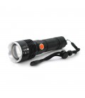Ліхтар ручний Bailong P07-P50, 1LED Cree XHP50.2, 19W, 5 режими, ZOOM, 18650/8800mah, Black, IP40, кабель USB-micro, 160х45х32мм