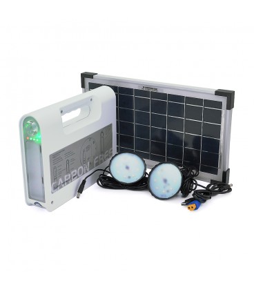 Портативный фонарь BRAZZERS BRPF-CF80/18, Solar panel 18W, LiFePO4 - 80Wh, DC: 2x3.2V, USB:: 1x5V/2A, 2x6W Led лампы 1м, 9W встр