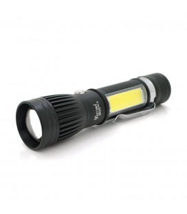 Фонарик ручной Watton WT-028, Cree T6+16SMD, 3 реж., ZOOM, 6800mAh аккумулятор, зарядка microUSB, IP44. 135 х 30 х 20. BOX