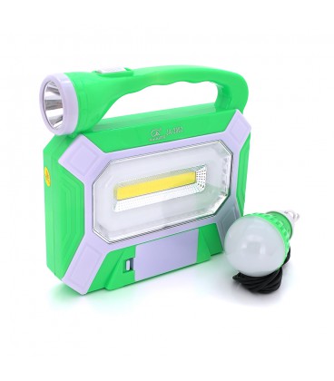 Ліхтарик переносний JA-2002+Solar, 3+1 режим, лампочка, вбудований акумулятор, Blister