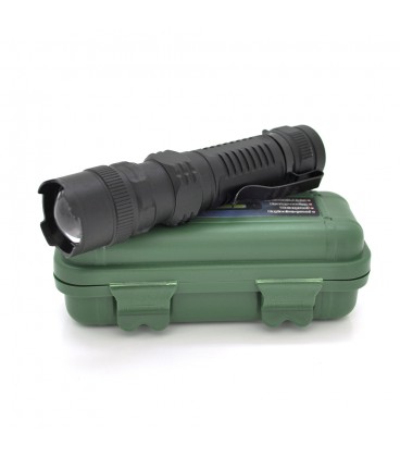Ліхтарик ручний POWERMASTER MX-511, 1LED CREE Q5, 3W, 3 режими, ZOOM, вбудований аккум, Black, IP40, 126х24х24мм, USB, BOX