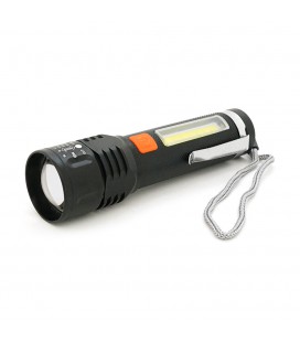 Фонарик XP-P50-P12, 3+1 режим, корпус алюминий, встроенный аккум, USB кабель, BOX