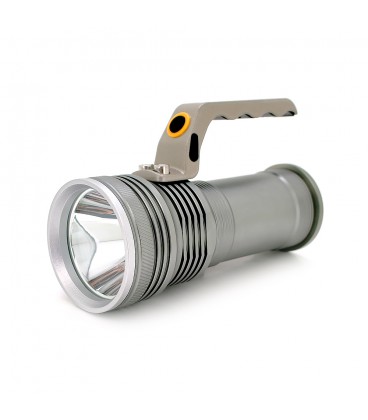 Ліхтар пошуковий GLH-3405, 1LED T6, 10W, 3 режими, 2*18650, Silver, IP40, СЗУ, перехідник, 150х65х95мм, BOX