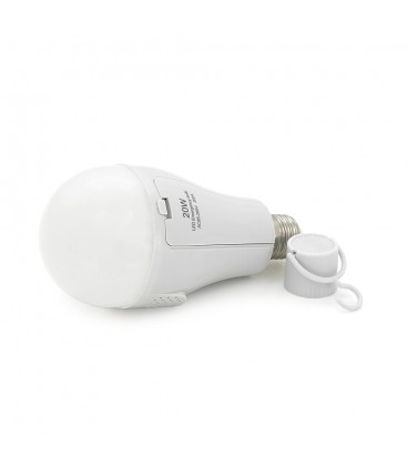 Лампочка с аккумуляторами YT39393 Emergency Energy+ крючок, аккумуляторы 2*18650, 20W, E27, 1000K, Box