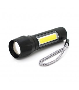 Фонарик ручной CATA CT-8024, 5W Led-CREE Q5 + COB, Zoom, 3 реж., корпус- алюминий, водостойкий, ударостойкий, встроенный аккум, 