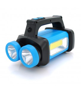 Ліхтар пошуковий SW-8802, 1LED+COB T6, 5W, 2+1+1 режим, 3600mAh, Black/Blue, IP40, USB кабель+4*LR06(немає в комплекті), 190х110