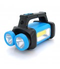 Фонарь поисковый SW-8802, 1LED+COB T6, 5W, 2+1+1 режим, 3600mah, Black/Blue, IP40, USB кабель+4*LR06(нет в комплекте), 190х110х1