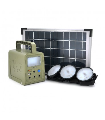 Портативный фонарь BRAZZERS BRPF-CF42/18, Solar panel 18W, LiFePO4 - 42Wh, DC: 2x3.2V, USB:: 1x5V/2A, 3x6W Led лампы 1м, 3W встр